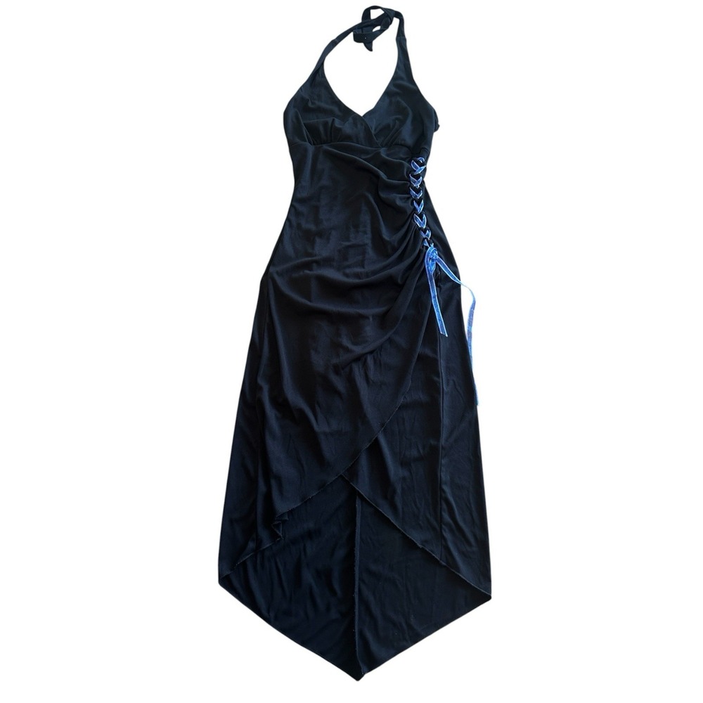 Y2K La Belle Whimsigoth lace up halter dress goth grunge
